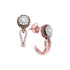 14K Rose Gold Round Diamond J Half Hoop Cluster Earrings 3/4 Cttw - Gold Americas