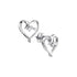 10K White Gold Round Diamond Heart Stud Earrings 1/20 Cttw