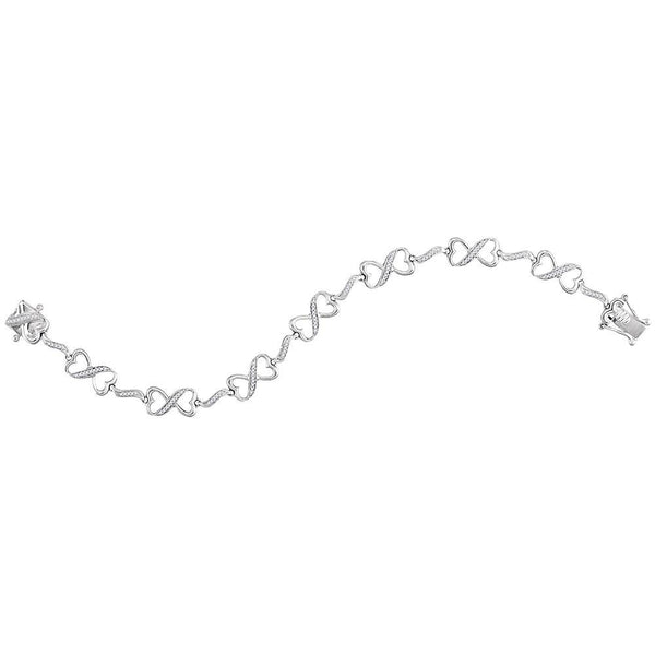 Sterling Silver Diamond Infinity Bracelet 1/4 Cttw