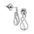 Sterling Silver Round Diamond Infinity Screwback Stud Earrings 1/6 Cttw
