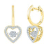 10K Yellow Gold Round Diamond Heart Moving Twinkle Dangle Earrings 1/4 Cttw - Gold Americas