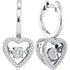 10K White Gold Round Diamond Heart Moving Twinkle Dangle Earrings 1/4 Cttw - Gold Americas