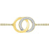 10K Yellow Gold Diamond Linked Circles Fashion Bracelet 1/12 Cttw