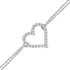 Sterling Silver Diamond Heart Bracelet 1/8 Cttw