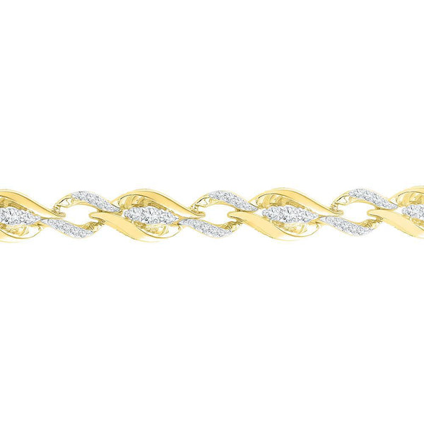 10K Yellow Gold Diamond Fashion Bracelet 1.00 Cttw