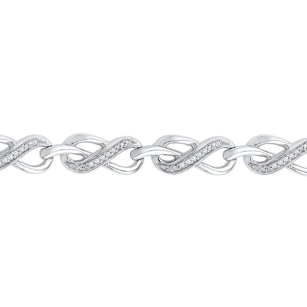 10K White Gold Diamond Infinity Link Bracelet 1/5 Cttw - Gold Americas