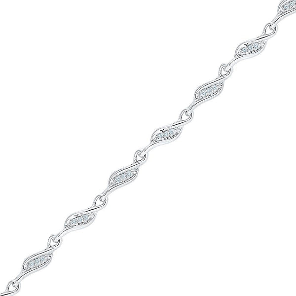 Gold Diamond 3-stone Link Fashion Bracelet 