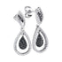 10K White Gold Round Black Color Enhanced Diamond Teardrop Dangle Earrings 1/2 Cttw - Gold Americas