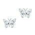Round Diamond Butterfly Stud Earrings