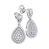 10K White Gold Round Diamond Teardrop Dangle Earrings 7/8 Cttw - Gold Americas
