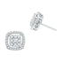 10K White Gold Round Diamond Square Frame Cluster Earrings 1/2 Cttw - Gold Americas