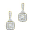 10K Yellow Gold Round Diamond Dangle Earrings 3/8 Cttw - Gold Americas