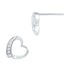 Gold Round Diamond Heart Stud Earrings