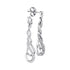 10K White Gold Round Diamond Teardrop Dangle Screwback Earrings 1/6 Cttw - Gold Americas