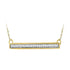 10K Yellow Gold Womens Round Diamond Horizontal Bar Pendant Necklace 1/10 Cttw