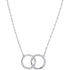 10K White Gold Womens Round Diamond Interlocking Double Circle Pendant Necklace 1/10 Cttw
