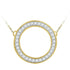10K Yellow Gold Womens Round Diamond Circle Pendant Necklace 1/2 Cttw