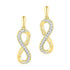 10K Yellow Gold Round Diamond Infinity Dangle Earrings 1/10 Cttw - Gold Americas