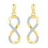 10k Yellow Gold Round Diamond Infinity Dangle Screwback Earrings 1/10 Cttw - Gold Americas