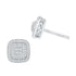 10K White Gold Round Diamond Cluster Square Screwback Earrings 5/8 Cttw - Gold Americas