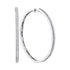 10K White Gold Round Diamond Slender Large Milgrain Hoop Earrings 1/3 Cttw - Gold Americas