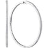 10K White Gold Round Diamond Large Slender Milgrain Hoop Earrings 1/2 Cttw - Gold Americas