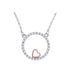 10K Two-tone Gold Womens Round Diamond Heart Circle Pendant Necklace 1/6 Cttw - Gold Americas