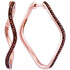 10K Rose Gold Round Red Color Enhanced Diamond Wavy Hoop Earrings 1/4 Cttw - Gold Americas