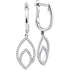 10K White Gold Round Diamond Double Nested Oval Dangle Earrings 1/4 Cttw - Gold Americas