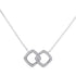 10K White Gold Womens Round Diamond Linked Square Pendant Necklace 1/8 Cttw