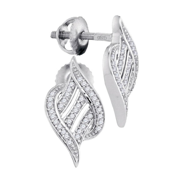 Round Diamond Striped Cascading Stud Earrings
