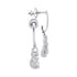 10K White Gold Round Diamond Cluster Dangle Screwback Earrings 1/5 Cttw - Gold Americas