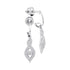 10K White Gold Round Diamond Oval Nested Cluster Dangle Earrings 1/6 Cttw - Gold Americas