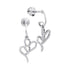 10K White Gold Round Diamond Double Heart Dangle Earrings 1/6 Cttw - Gold Americas