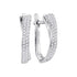 10K White Gold Round Pave-set Diamond Hoop Earrings 1/6 Cttw - Gold Americas