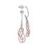 10K White Gold Round Diamond Rose-tone Heart Teardrop Dangle Earrings 1/3 Cttw - Gold Americas