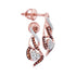 10K Rose Gold Round Red Color Enhanced Diamond Heart Earrings 1/6 Cttw - Gold Americas