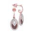 10K Rose Gold Round Red Color Enhanced Diamond Oval Dangle Screwback Earrings 1/3 Cttw - Gold Americas