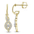 10K Yellow Gold Round Diamond Dangle Oval Earrings 1/6 Cttw - Gold Americas