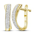 10K Yellow Gold Round Pave-set Diamond Hoop Earrings 1/6 Cttw - Gold Americas