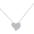 10K White Gold Womens Round Diamond Heart Cluster Pendant Necklace 1/3 Cttw