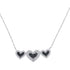 10K White Gold Womens Round Black Color Enhanced Diamond Triple Framed Heart Pendant Necklace 3/8 Cttw
