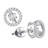 10K White Gold Round Diamond Moving Twinkle Solitaire Stud Screwback Earrings 1/5 Cttw