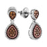 Sterling Silver Round Brown Color Enhanced Diamond Teardrop Dangle Earrings 1/5 Cttw - Gold Americas
