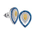 10K White Gold Round Blue Yellow Color Enhanced Diamond Teardrop Earrings 1/3 Cttw - Gold Americas