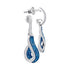 10K White Gold Round Blue Color Enhanced Diamond Teardrop Dangle Earrings 3/8 Cttw - Gold Americas
