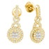 14K Yellow Gold Princess Round Diamond Soleil Cluster Dangle Earrings 1/2 Cttw - Gold Americas