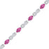 Sterling Silver Womens Oval Lab-Created Pink Sapphire Fashion Bracelet 5-1/3 Cttw