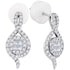14K White Gold Princess Round Diamond Soleil Spade Cluster Earrings 1/2 Cttw - Gold Americas