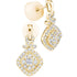 14K Yellow Gold Princess Diamond Soleil Square Frame Cluster Dangle Earrings 1/2 Cttw - Gold Americas